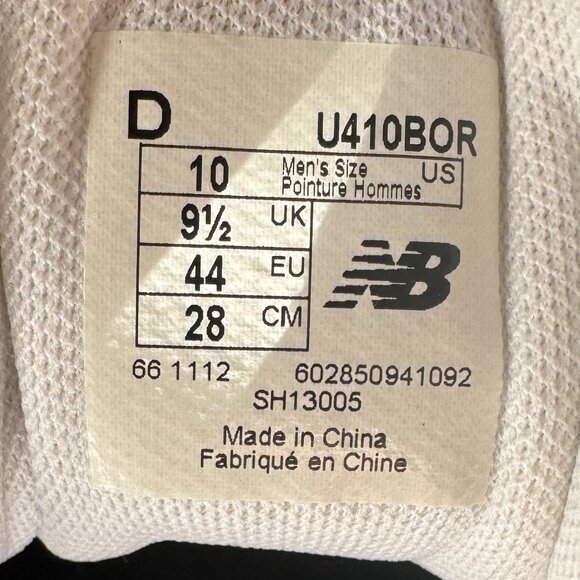 New in Box, Men's Retro New Balance 410 Classic Black White & Orange, Size 10 - Picture 8 of 10